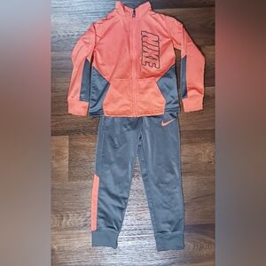 Nike 5t Orange and Grey Track Suit 2 piece set